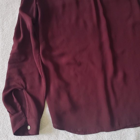 LOFT Burgundy Blouse - Picture 11 of 12